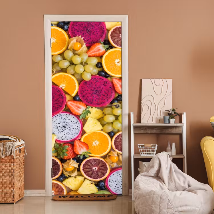 Fruit - Assortiment - Kleurrijk - Gezondheid deurposter klein -sfeer1