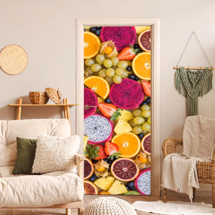 Fruit - Assortiment - Kleurrijk - Gezondheid deurposter klein -sfeer2