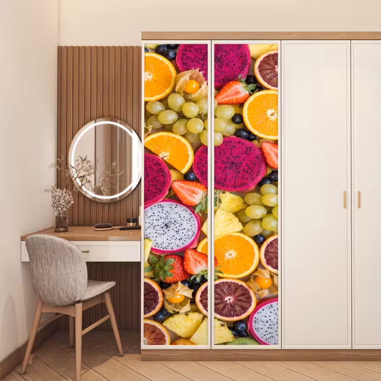 Fruit - Assortiment - Kleurrijk - Gezondheid deurposter klein -sfeer3