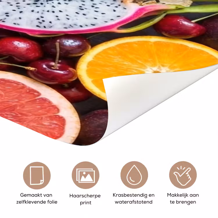 Fruit - Assortiment - Vers - Gezond - Kleurrijk deurposter klein -closeup_NL