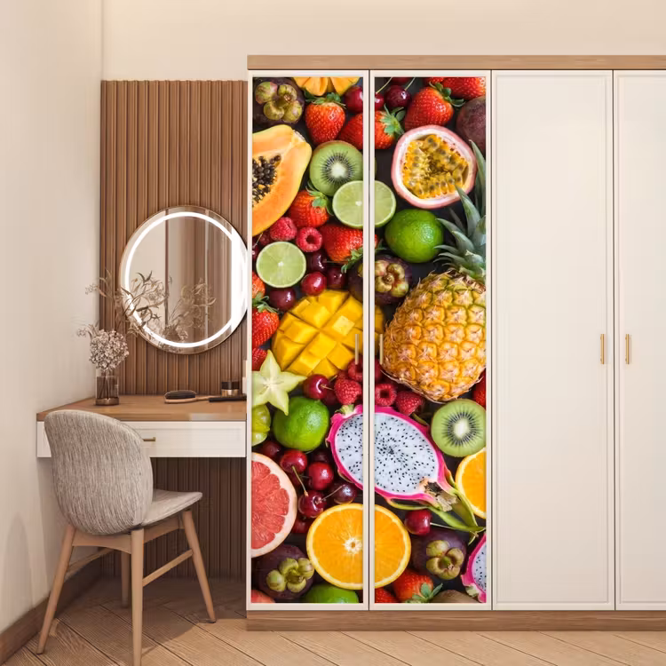 Fruit - Assortiment - Vers - Gezond - Kleurrijk deurposter klein -sfeer3