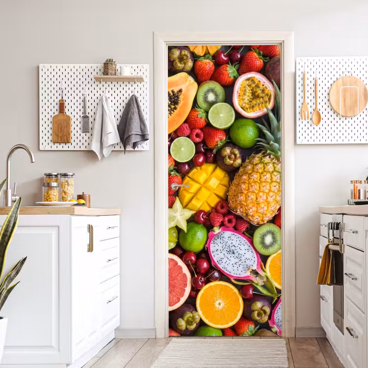 Fruit - Assortiment - Vers - Gezond - Kleurrijk deurposter klein -sfeer5