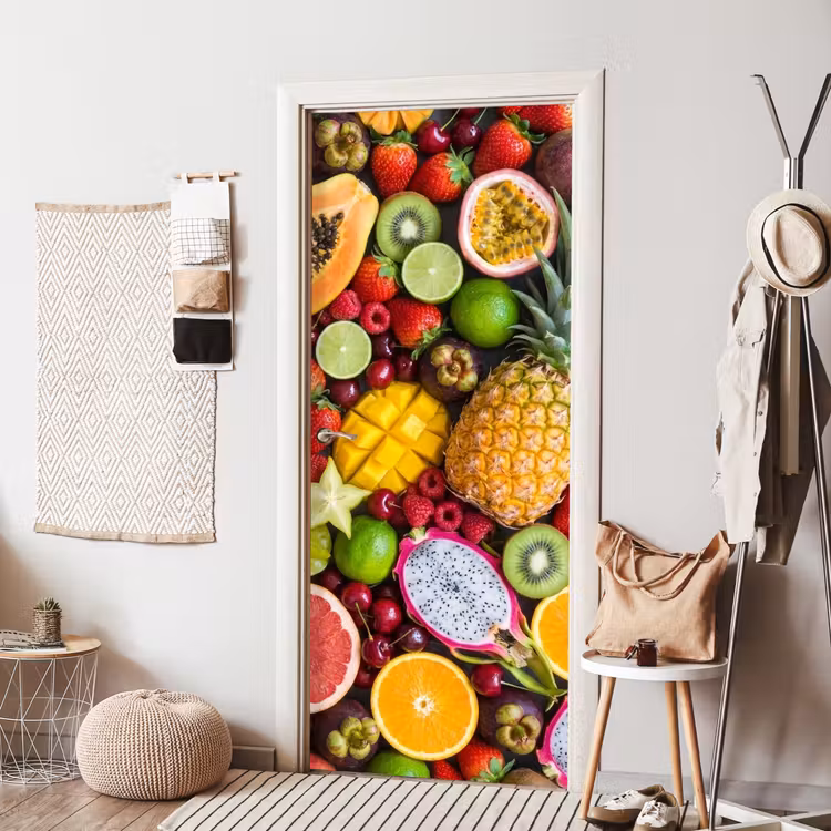 Fruit - Assortiment - Vers - Gezond - Kleurrijk deurposter klein -sfeer6