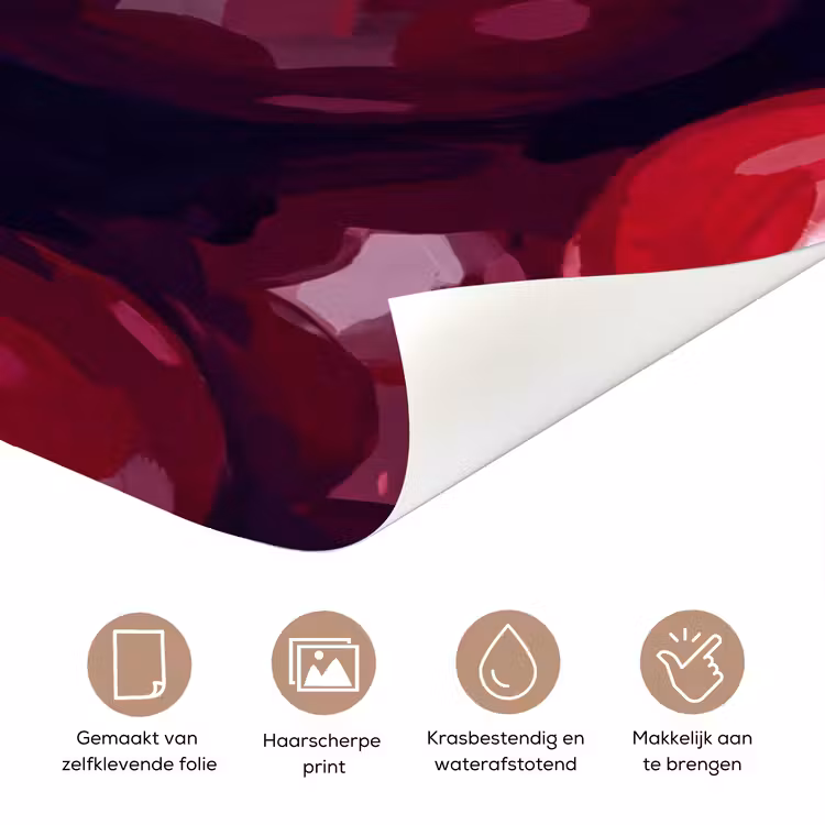 Fruit - Kersen - Eten - Modern - Rood deurposter klein -closeup_NL
