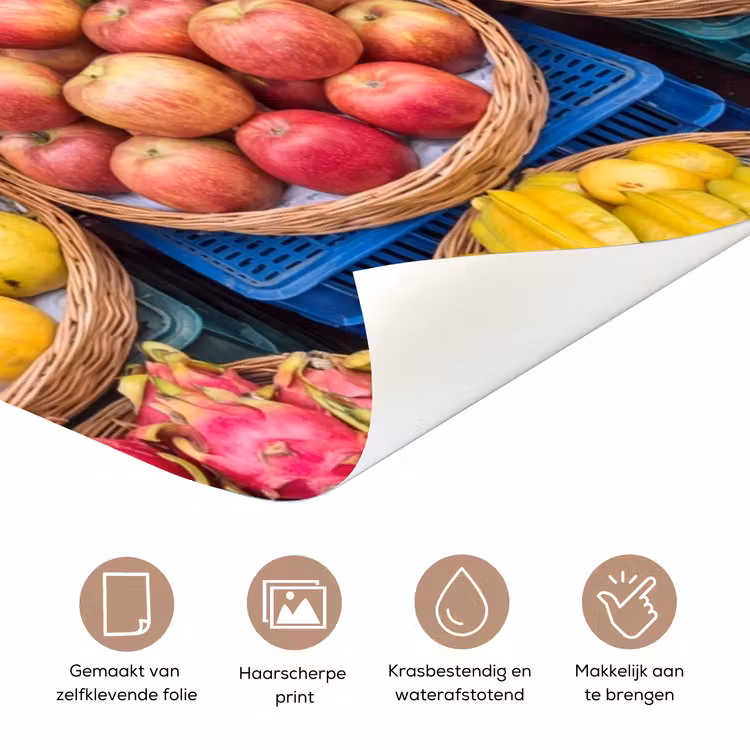 Deursticker - Fruit - Markt - Kleurrijk - Fruit - Markt - Kleurrijk deurposter klein