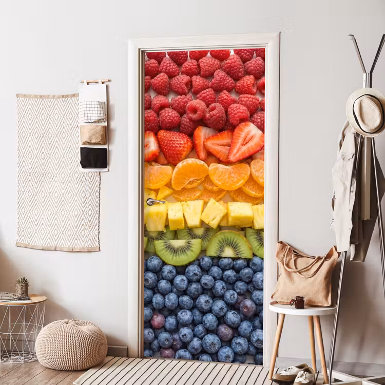 Fruit - Regenboog - Gezond - Kleurrijk deurposter klein -sfeer6