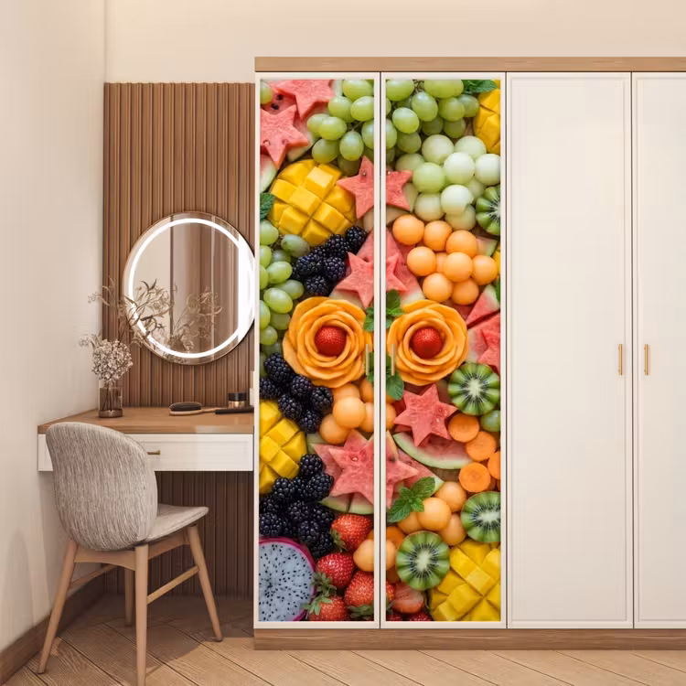 Fruit - Variatie - Kleurrijk - Vers - Eten deurposter klein -sfeer3