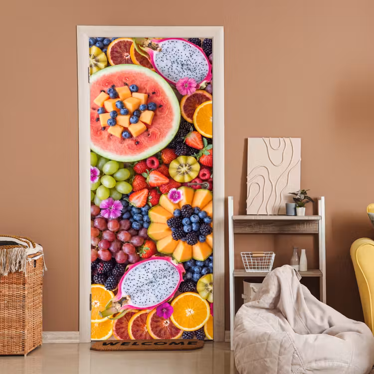 Fruit - Vers - Variatie - Eten - Kleurrijk deurposter klein -sfeer1
