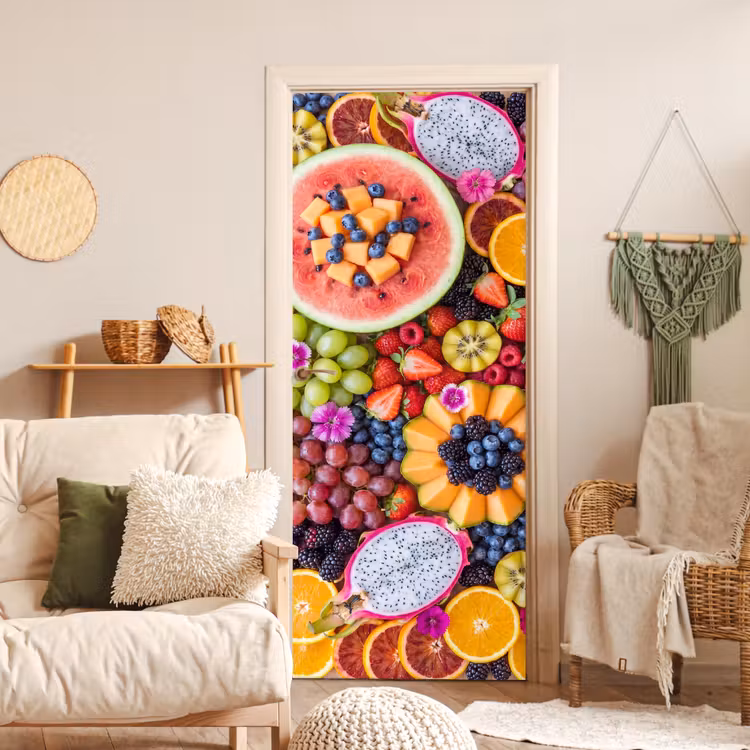 Fruit - Vers - Variatie - Eten - Kleurrijk deurposter klein -sfeer2