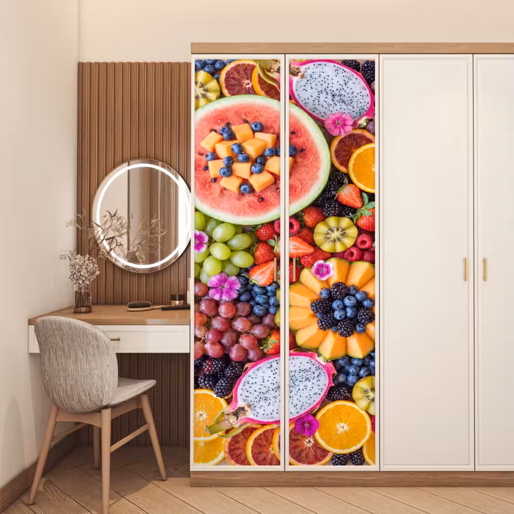 Fruit - Vers - Variatie - Eten - Kleurrijk deurposter klein -sfeer3