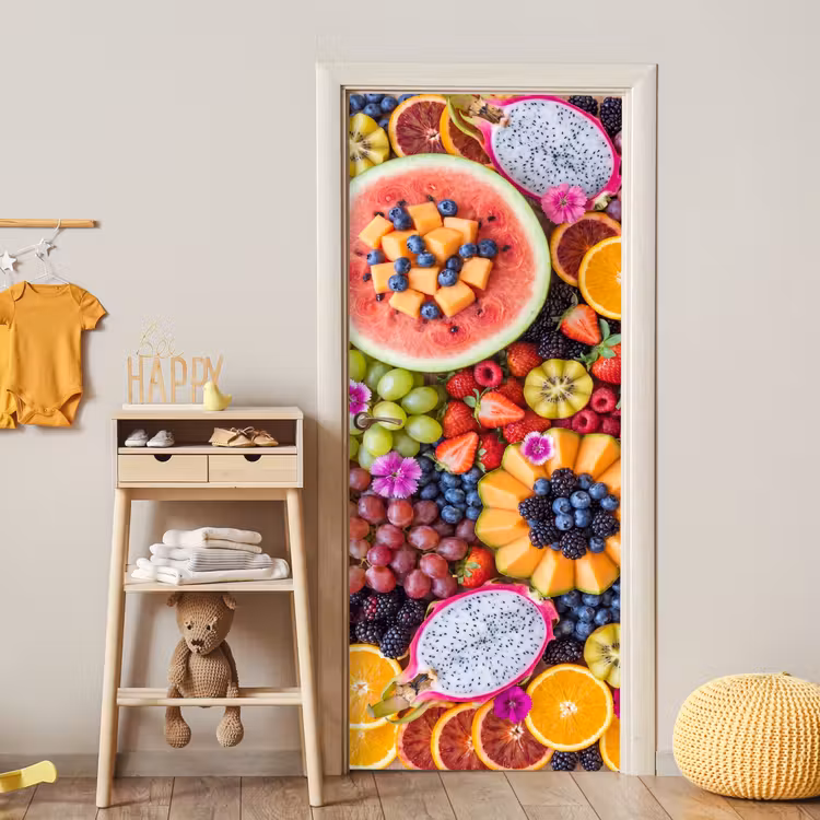 Fruit - Vers - Variatie - Eten - Kleurrijk deurposter klein -sfeer4