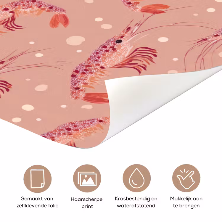 Garnalen - Stippen - Roze deurposter klein 289 -closeup_NL