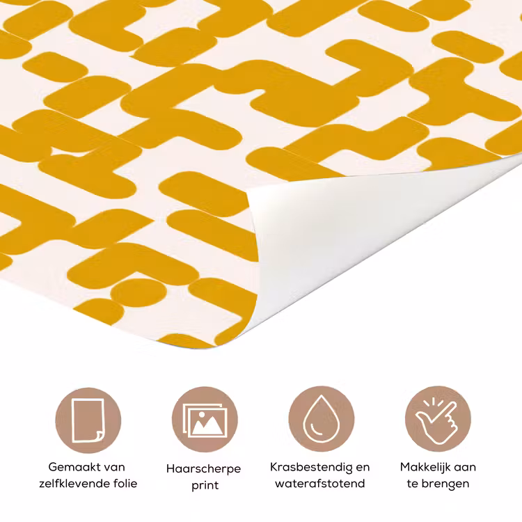 Geel - Beige - Patroon deurposter klein 289 -closeup_NL