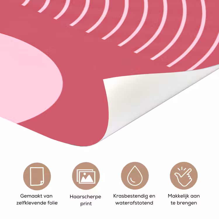 Geometrie - Patroon - Abstract - Roze - Modern deurposter klein -closeup_NL