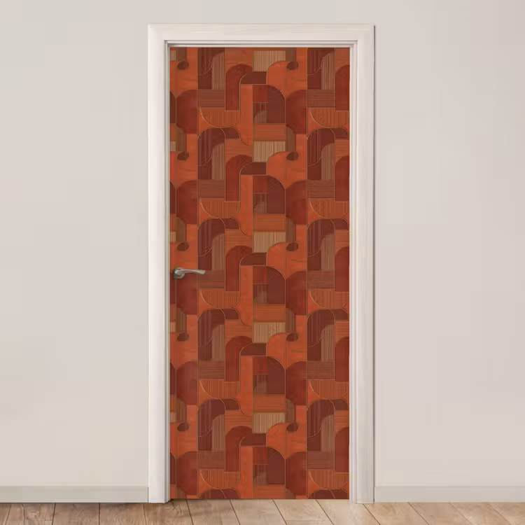 Geometrisch - Abstract - Textuur - Bruin deurposter klein 289 -3d_beige
