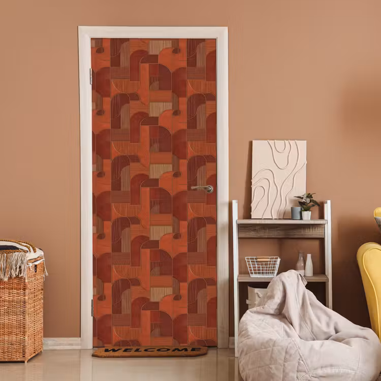 Geometrisch - Abstract - Textuur - Bruin deurposter klein 289 -sfeer1