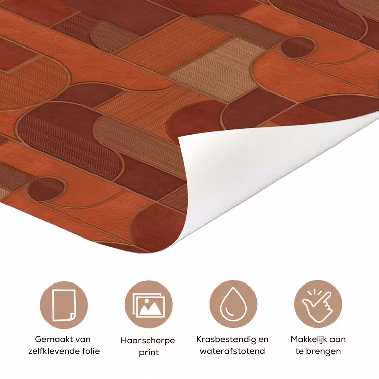Geometrisch - Abstract - Textuur - Bruin deurposter klein 289 -closeup_NL