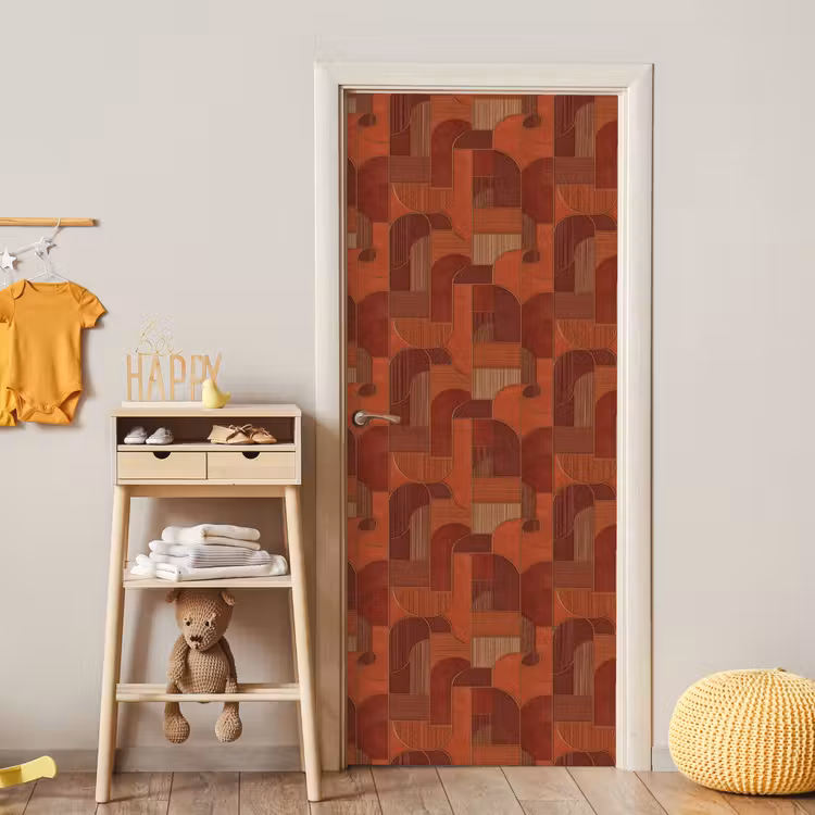Geometrisch - Abstract - Textuur - Bruin deurposter klein 289 -sfeer4