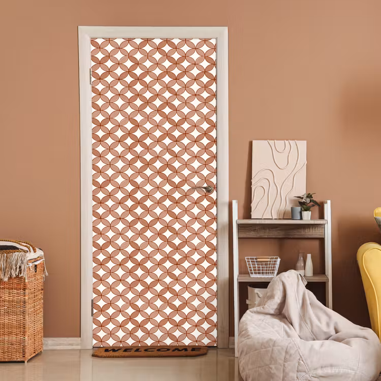 Geometrisch - Cirkels - Modern - Terracotta deurposter klein 289 -sfeer1
