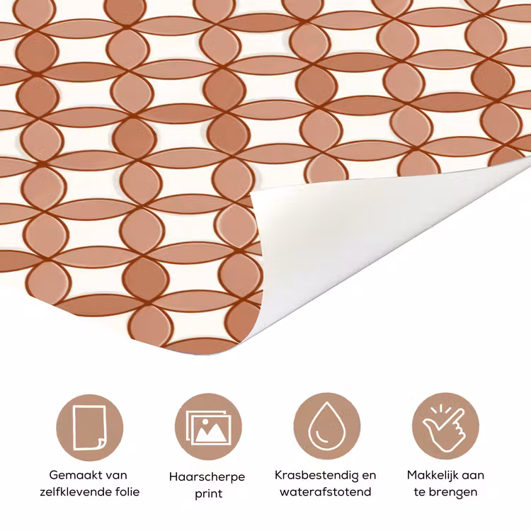 Geometrisch - Cirkels - Modern - Terracotta deurposter klein 289 -closeup_NL