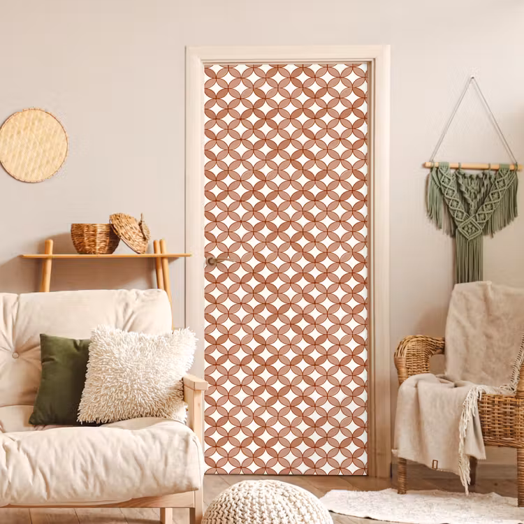 Geometrisch - Cirkels - Modern - Terracotta deurposter klein 289 -sfeer2