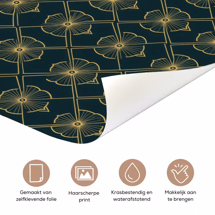 Geometrisch - Elegant - Groen deurposter klein 289 -closeup_NL
