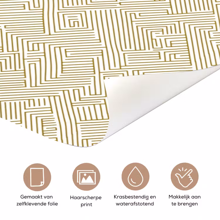 Geometrisch - Lijnen - Groen deurposter klein 289 -closeup_NL