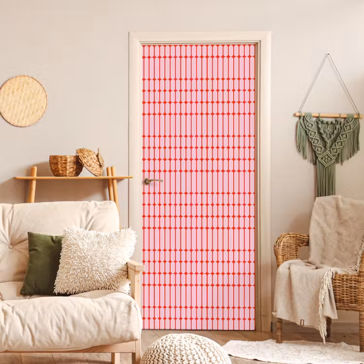 Geometrisch - Minimalistisch - Rood - Roze deurposter klein 289 -sfeer2