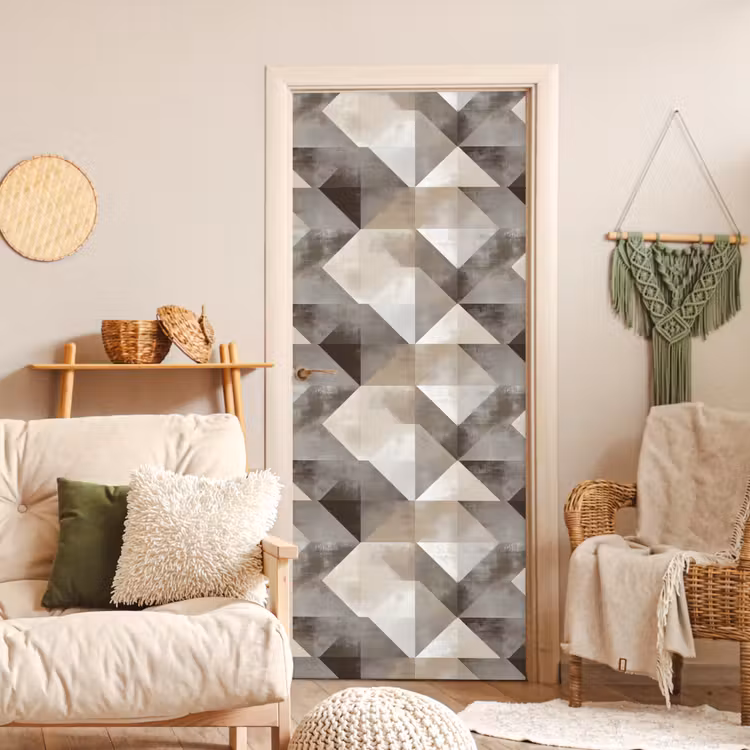 Geometrisch - Motief - Aardetinten deurposter klein 289 -sfeer2
