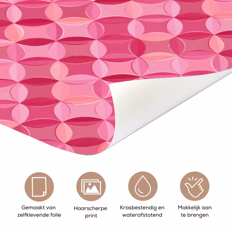 Geometrisch - Mozaïek - Modern - Roze deurposter klein 289 -closeup_NL