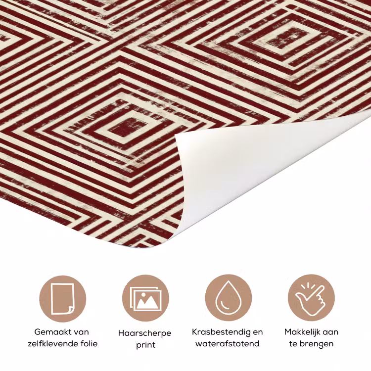 Geometrisch - Patroon - Rood deurposter klein 289 -closeup_NL