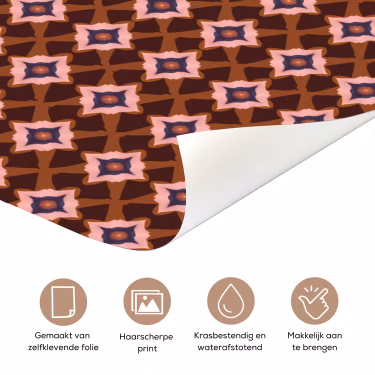 Geometrisch - Sierlijk - Bruin deurposter klein 289 -closeup_NL