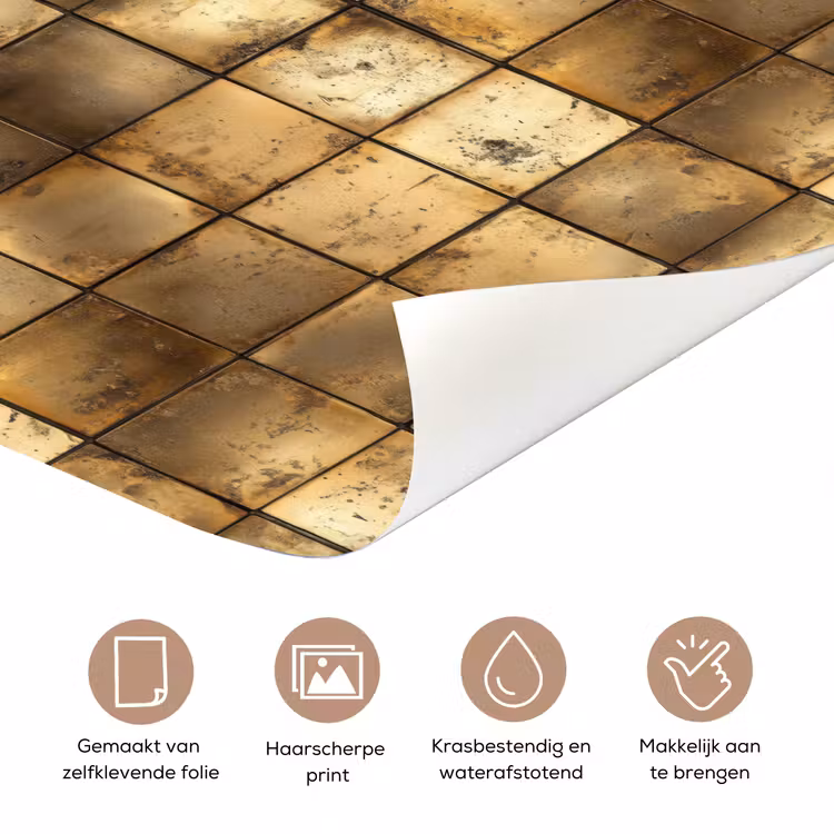 Geometrisch - Tegels - Goud deurposter klein 289 -closeup_NL