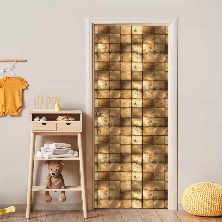 Geometrisch - Tegels - Goud deurposter klein 289 -sfeer4