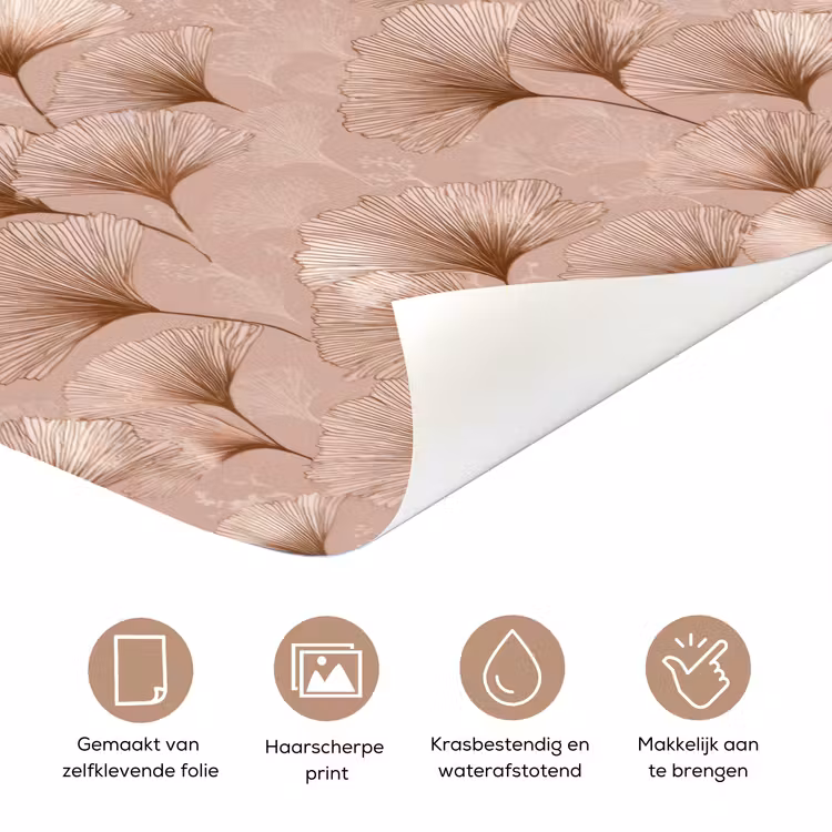 Ginkgo - Patroon - Roze deurposter klein 289 -closeup_NL