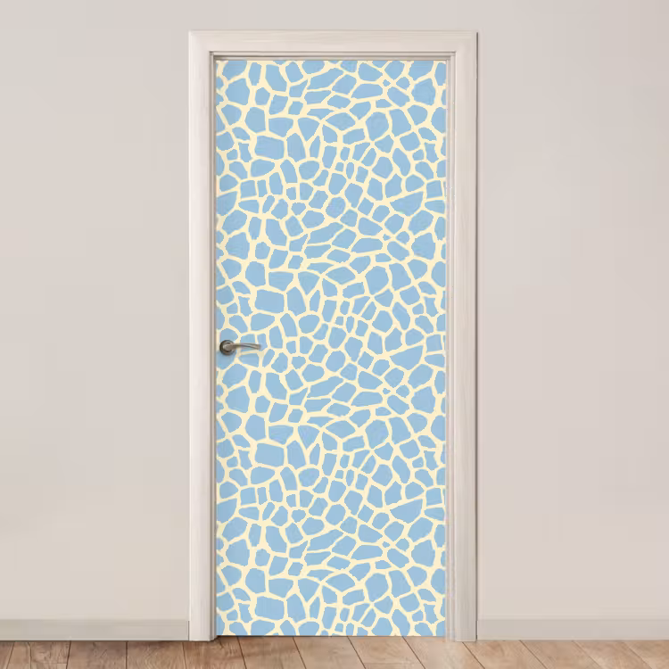 Giraf - Modern - Blauw deurposter klein 289 -3d_beige