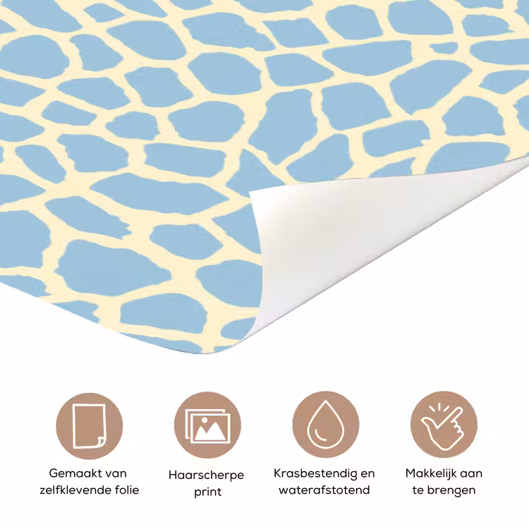 Giraf - Modern - Blauw deurposter klein 289 -closeup_NL
