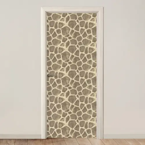 Giraf - Patroon - Beige - Bruin deurposter klein 289 -3d_beige