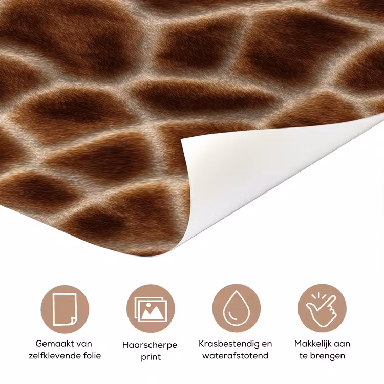 Giraf - Vacht - Bruin deurposter klein 289 -closeup_NL