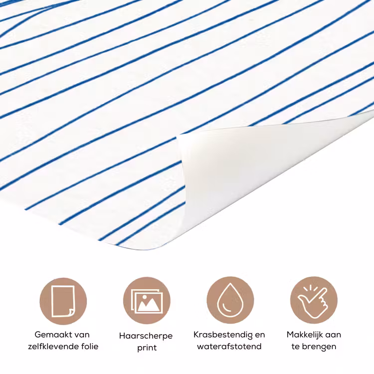 Golf - Brekende - Natuur - Minimalistisch - Blauw deurposter klein -closeup_NL