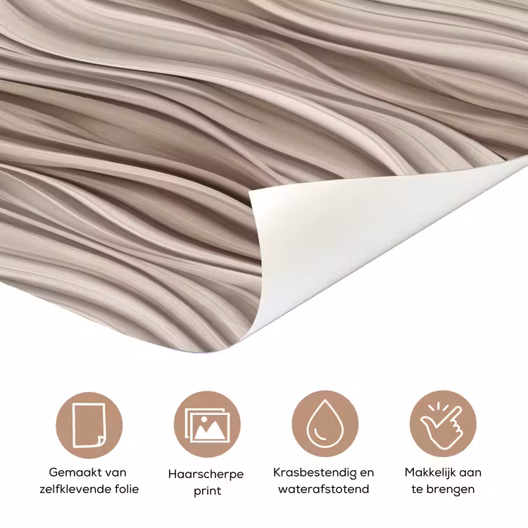 Golven - 3D - Crème deurposter klein 289 -closeup_NL