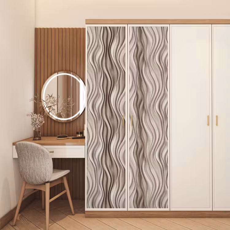 Golven - 3D - Crème deurposter klein 289 -sfeer3