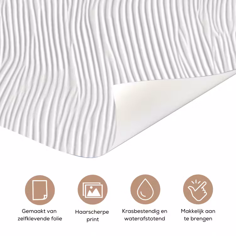 Golven - Ribbels - Wit deurposter klein 289 -closeup_NL