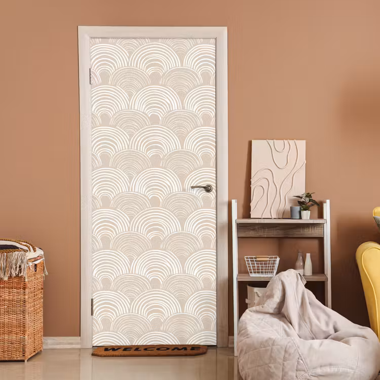 Golven - Structuur - Beige deurposter klein 289 -sfeer1