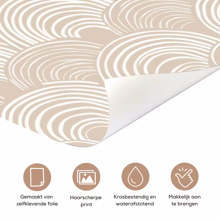 Golven - Structuur - Beige deurposter klein 289 -closeup_NL