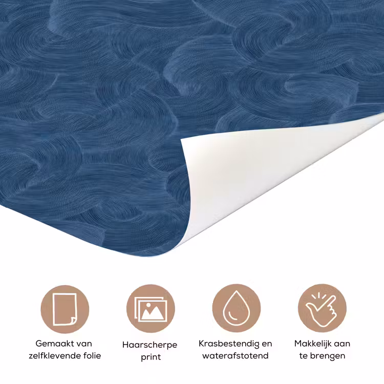 Golven - Textuur - Patroon - Blauw deurposter klein 289 -closeup_NL