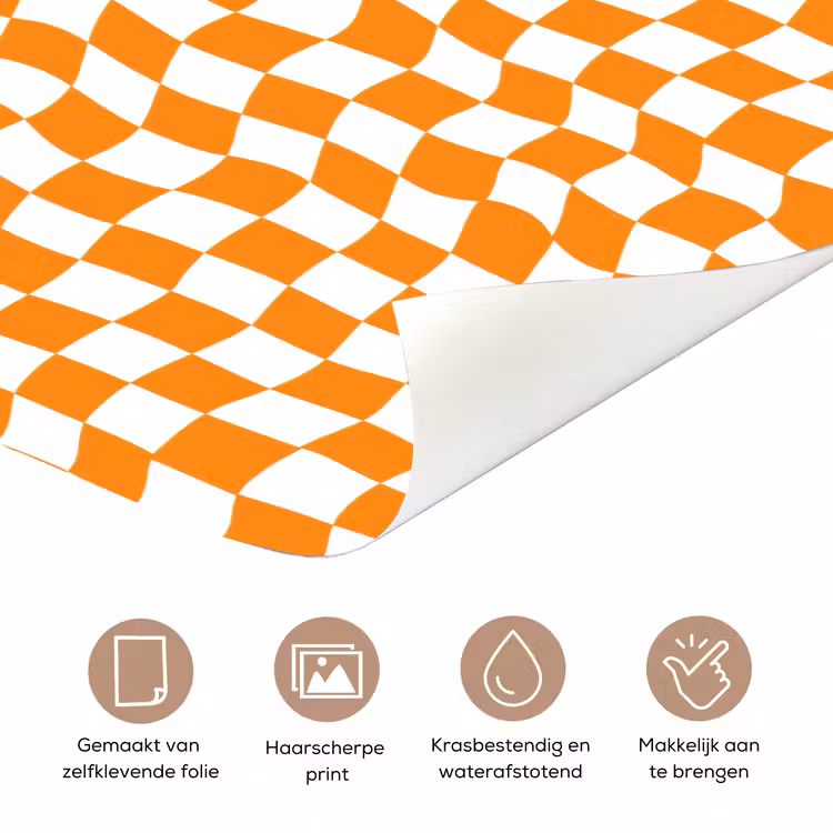 Golvend - Patroon - Oranje deurposter klein 289 -closeup_NL