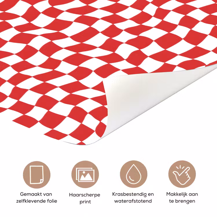Golvend - Patroon - Rood deurposter klein 289 -closeup_NL