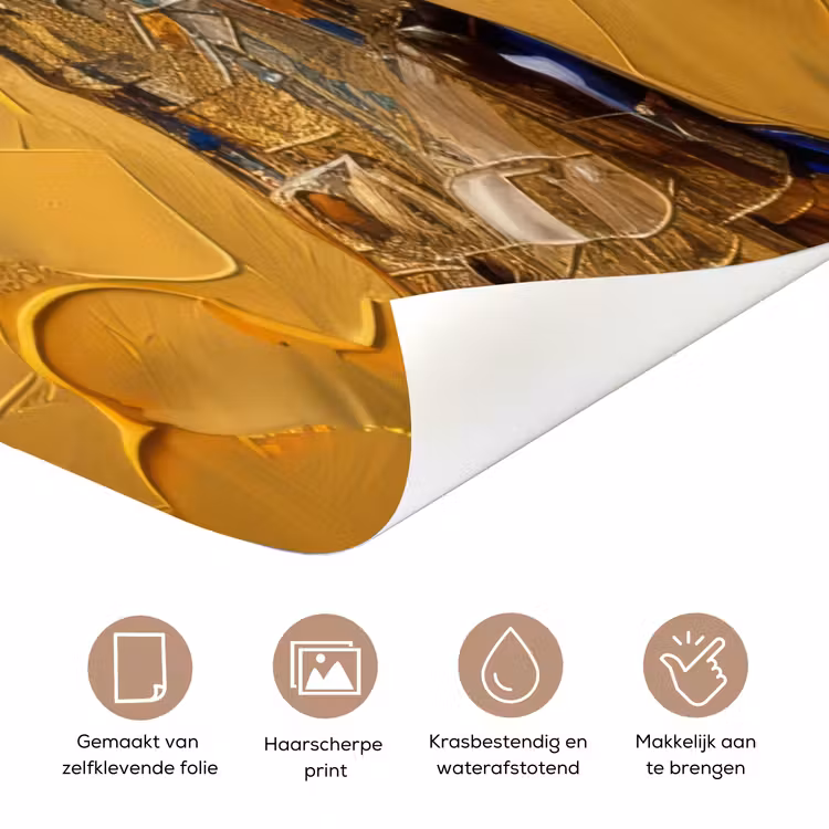 Goud - Boom - Abstract - Modern deurposter klein -closeup_NL