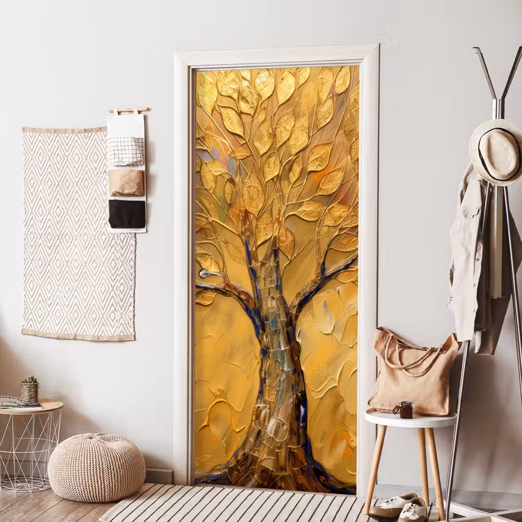 Goud - Boom - Abstract - Modern deurposter klein -sfeer6